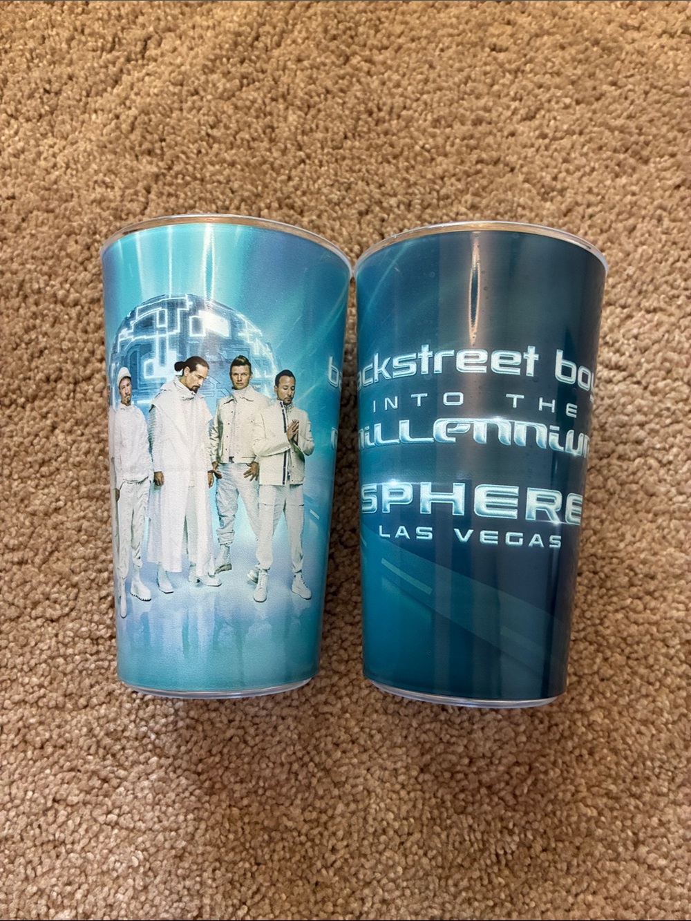 Set of 2 Backstreet Boys Into the Millennium Las Vegas Sphere Souvenir Cups